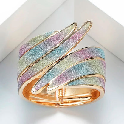 Wide Glitter Cuff Bracelet – Bold & Elegant Statement