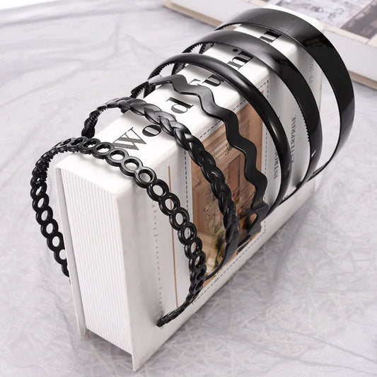 Classic Black Headband – Unisex Hair Accessory | Lightweight Plastic Hair Hoop