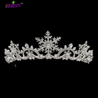Royal Snowflake Wedding Tiara – Elegant Crystal Crown for Brides & Special Occasions