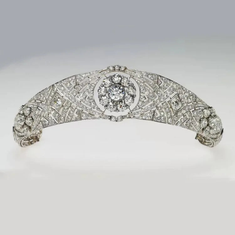 Royal Elegance Crystal Tiara – Inspired by Meghan Markle | Luxury Bridal Crown, Princess Diadem, Wedding Hair Accessory