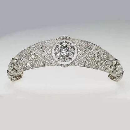 Royal Elegance Crystal Tiara – Inspired by Meghan Markle | Luxury Bridal Crown, Princess Diadem, Wedding Hair Accessory