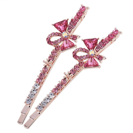 Crystal Bow Hair Pin – Elegant Rhinestone Hair Accessory for Women & Girls