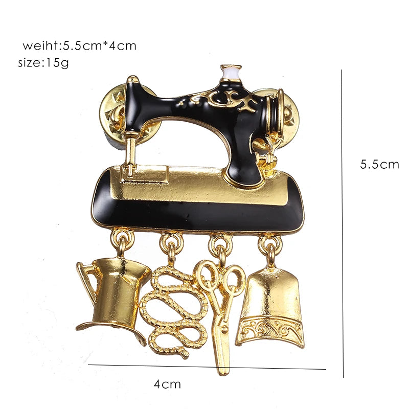 Sewing Machine Brooch – Tailor & Sewing Lover Pin