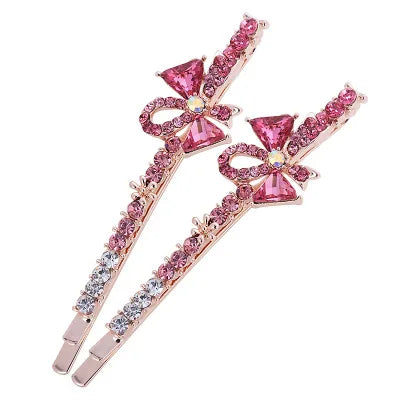 Crystal Bow Hair Pin – Elegant Rhinestone Hair Accessory for Women & Girls