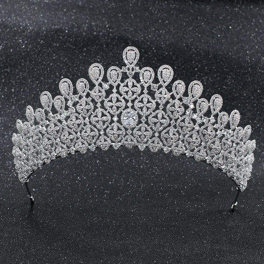 Luxury Zirconia-Encrusted Wedding Tiara
