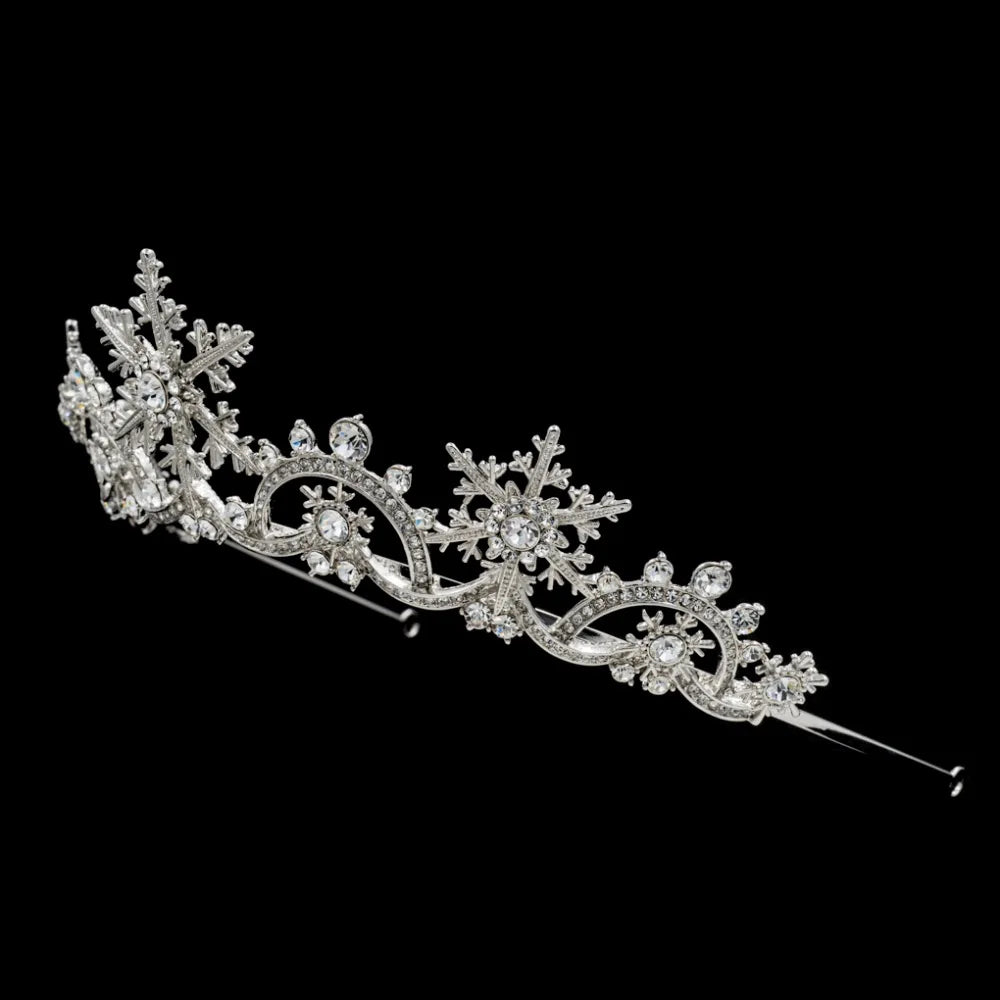 Royal Snowflake Wedding Tiara – Elegant Crystal Crown for Brides & Special Occasions