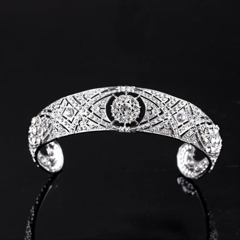 Royal Elegance Crystal Tiara – Inspired by Meghan Markle | Luxury Bridal Crown, Princess Diadem, Wedding Hair Accessory