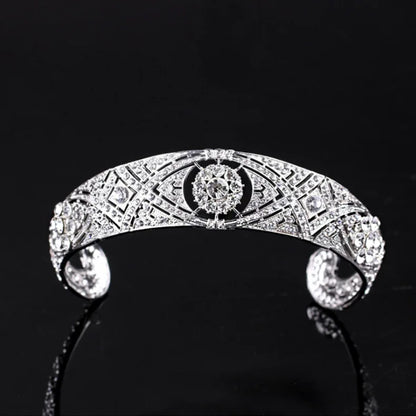 Royal Elegance Crystal Tiara – Inspired by Meghan Markle | Luxury Bridal Crown, Princess Diadem, Wedding Hair Accessory