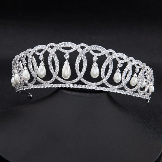 Royal Elegant Luxury Pearl Tiara for the Bride