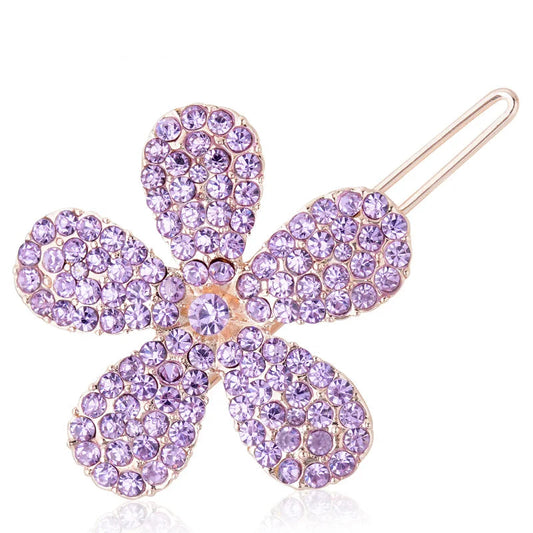 Rhinestone Flower Hair Pin – Elegant Fashion Hair Accessory for Women