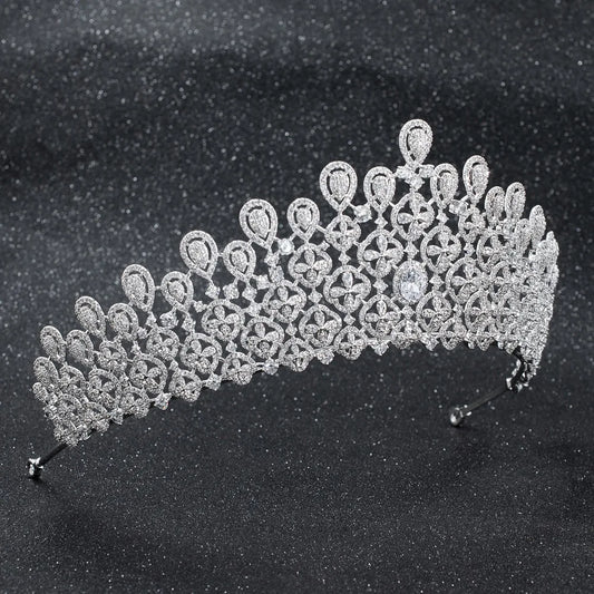Luxury Zirconia-Encrusted Wedding Tiara