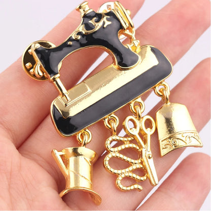 Sewing Machine Brooch – Tailor & Sewing Lover Pin