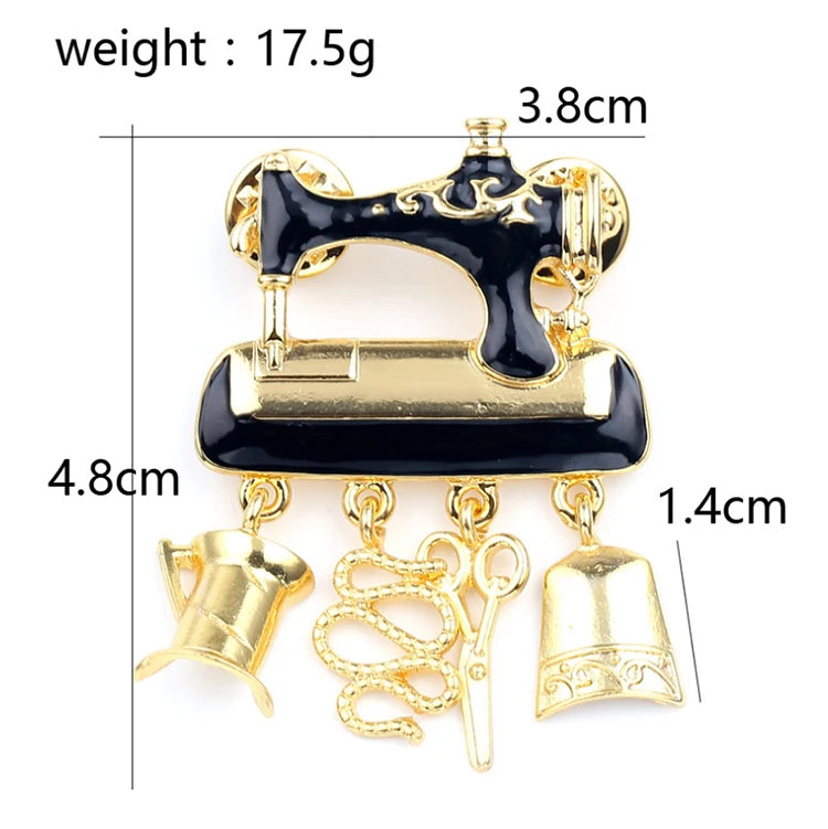 Sewing Machine Brooch – Tailor & Sewing Lover Pin