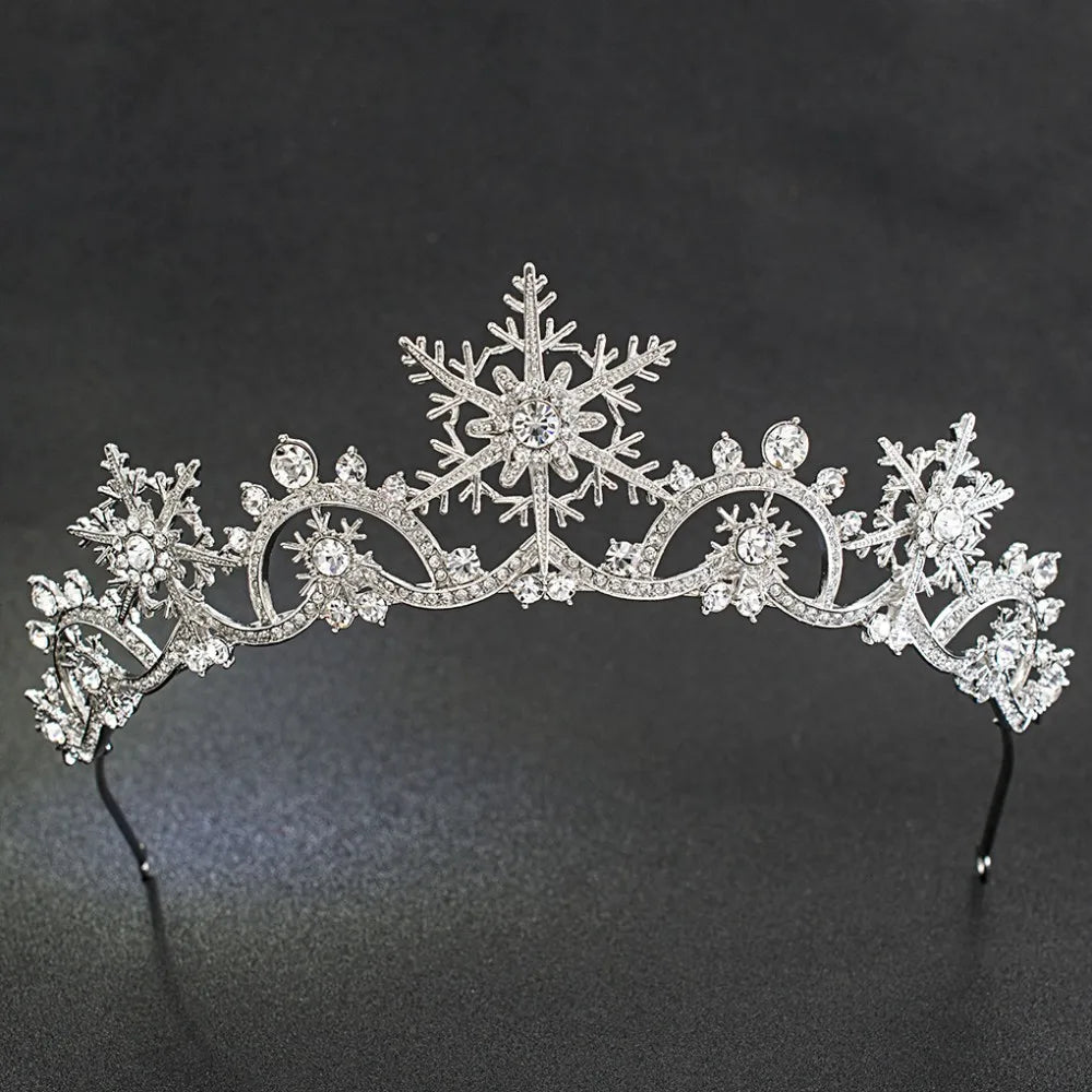 Royal Snowflake Wedding Tiara – Elegant Crystal Crown for Brides & Special Occasions