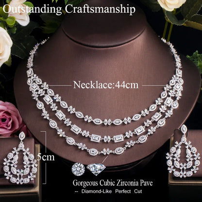 Luxury 3-Layer Pearl Necklace & Earring Set – Timeless Glamour for Elegant Occasions