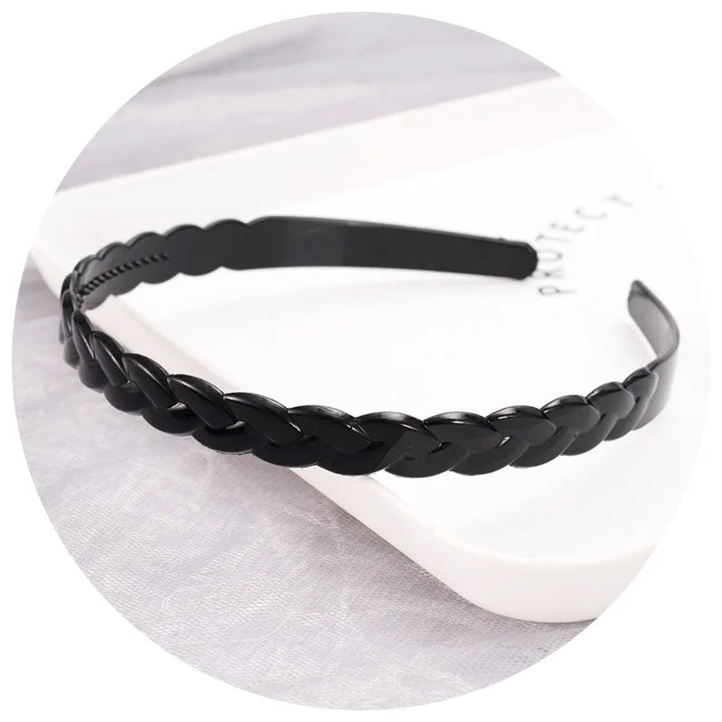 Classic Black Headband – Unisex Hair Accessory | Lightweight Plastic Hair Hoop