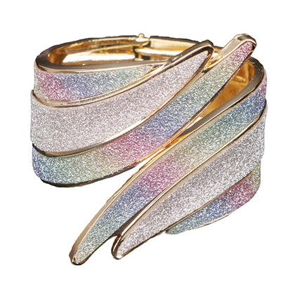 Wide Glitter Cuff Bracelet – Bold & Elegant Statement