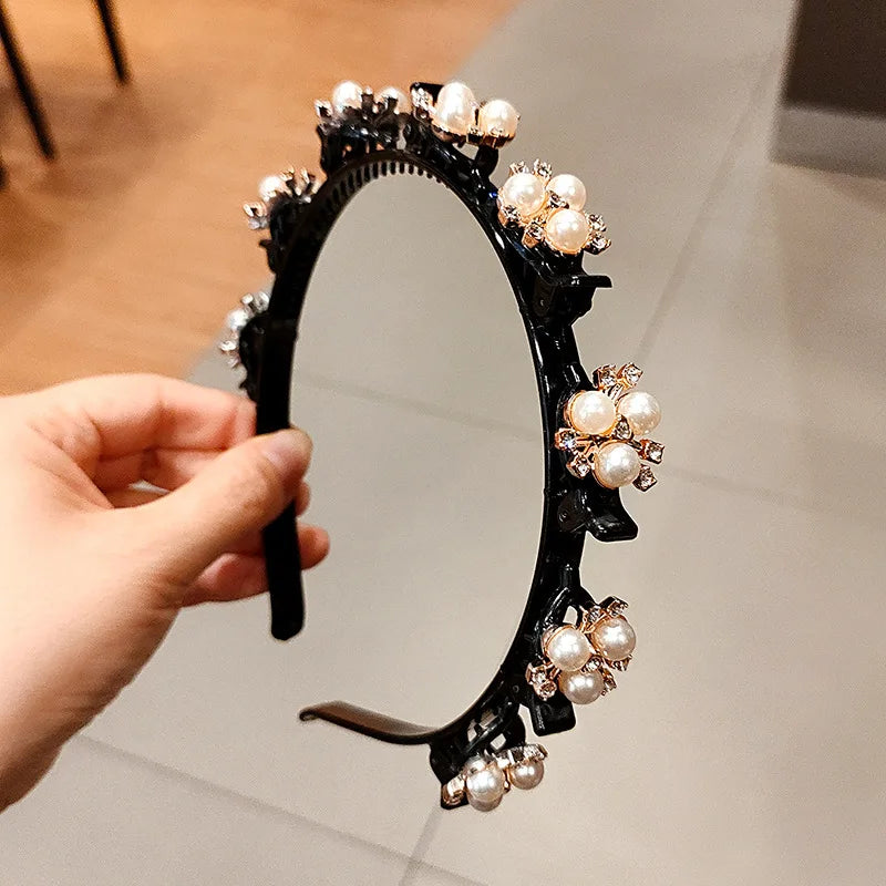 Pearl & Rhinestone Hairband – Stylish Hair Accessory for Women & Girls
