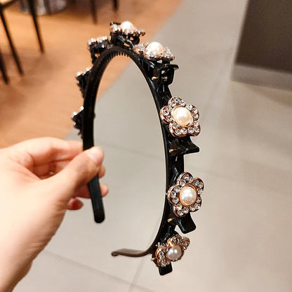 Pearl & Rhinestone Hairband – Stylish Hair Accessory for Women & Girls
