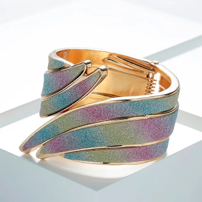 Wide Glitter Cuff Bracelet – Bold & Elegant Statement