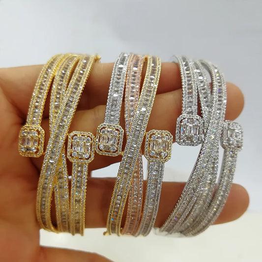 Luxury Crystal Bangle Bracelet for Women – Elegant Wedding & Party Jewelry