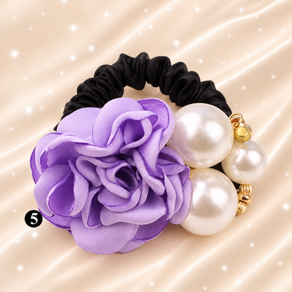 Pearl Rose Hair Scrunchie