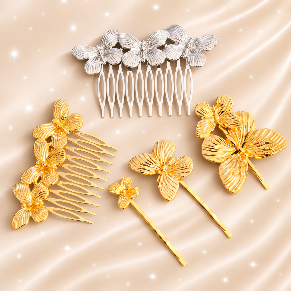 Vintage Butterfly Metal Hairpin – Elegant Women Hair Accessory