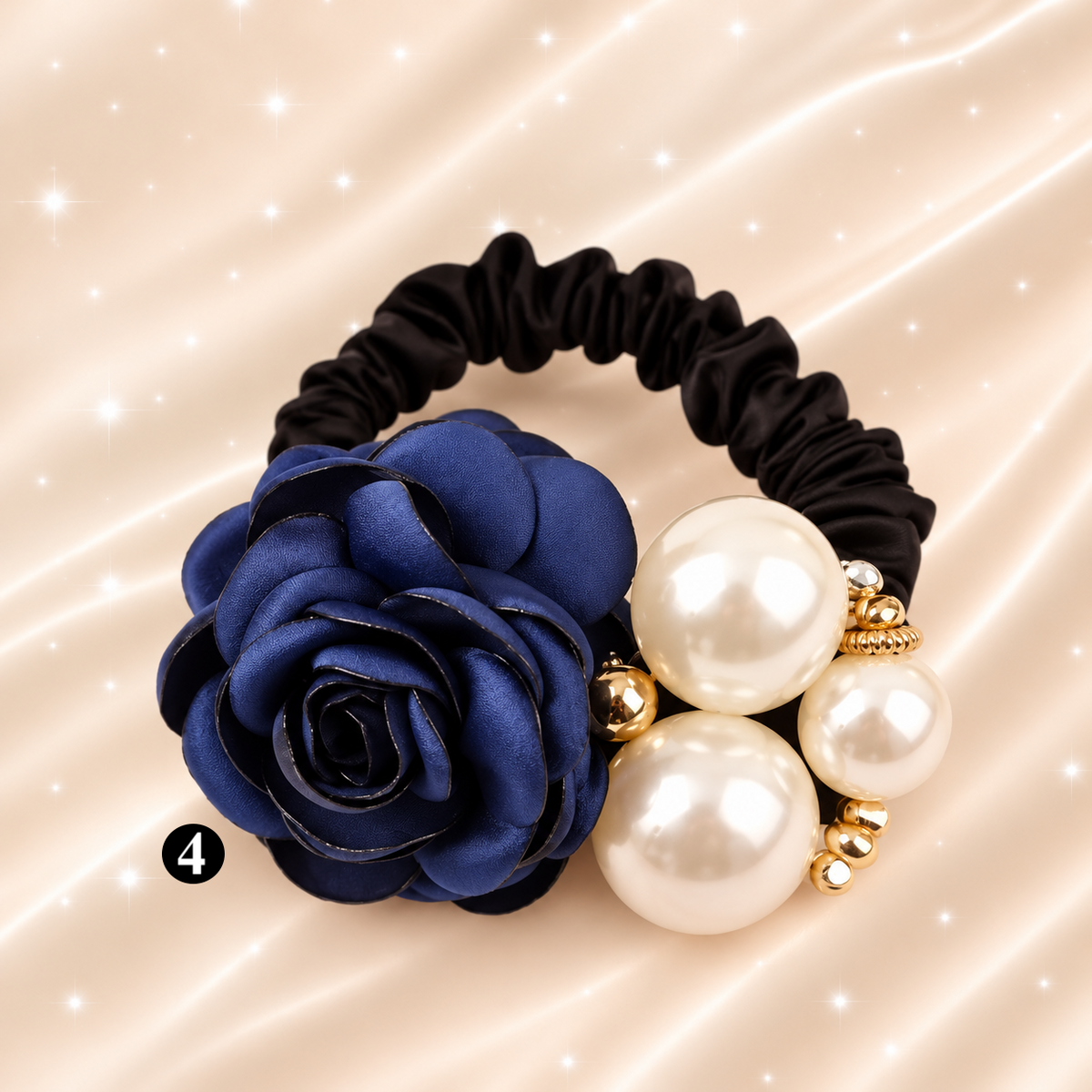 Pearl Rose Hair Scrunchie