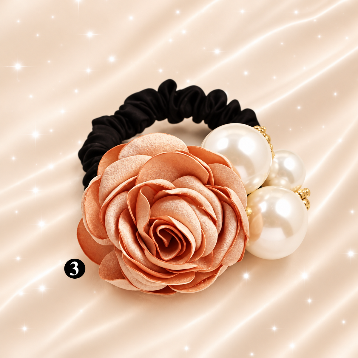 Pearl Rose Hair Scrunchie