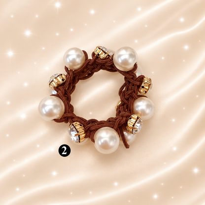 Pearl & Crystal Elastic Hair Ties – Elegant Hair Accessories
