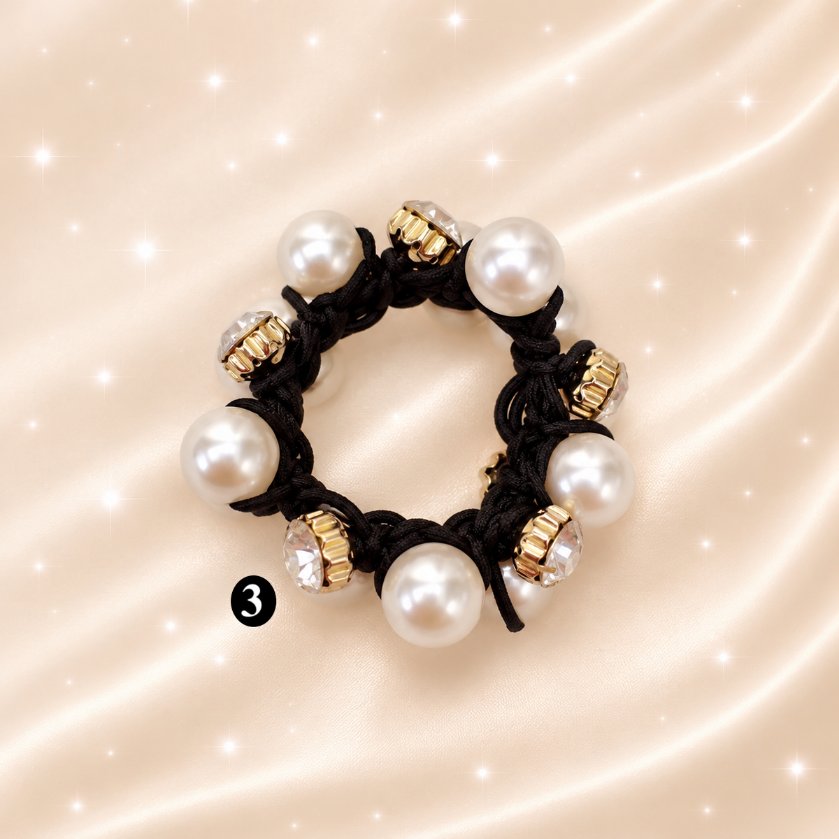 Pearl & Crystal Elastic Hair Ties – Elegant Hair Accessories