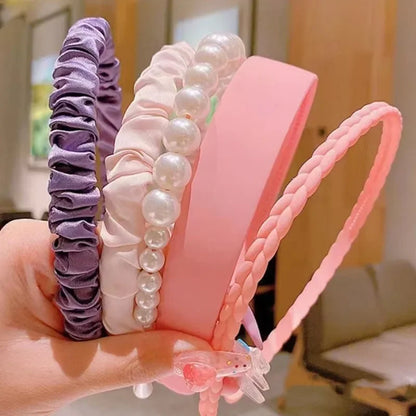 Multi-Style Hairband Set – 5-Piece Stylish Hair Accessories for Women & Girls