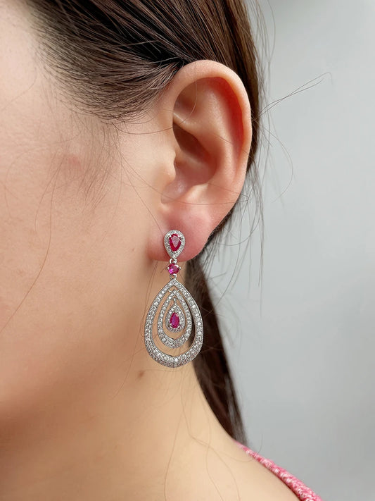 Luxurious high-quality zircon earrings, perfect for parties, weddings, and joyful occasions