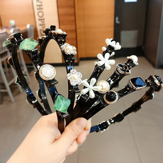 Pearl & Rhinestone Hairband – Stylish Hair Accessory for Women & Girls