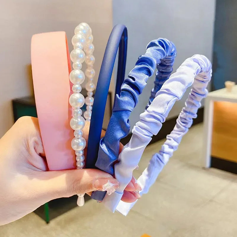 Multi-Style Hairband Set – 5-Piece Stylish Hair Accessories for Women & Girls