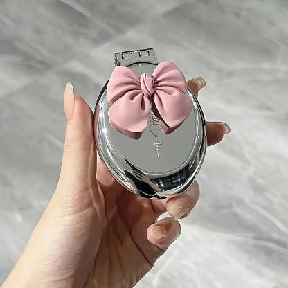 Portable Mini Hair Brush with Mirror – Compact Purse-Friendly Comb
