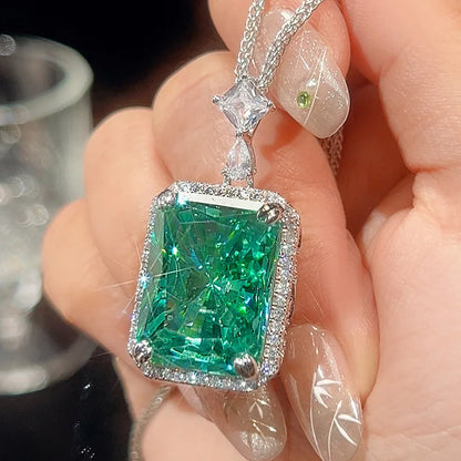 Green Crystal Statement Necklace
