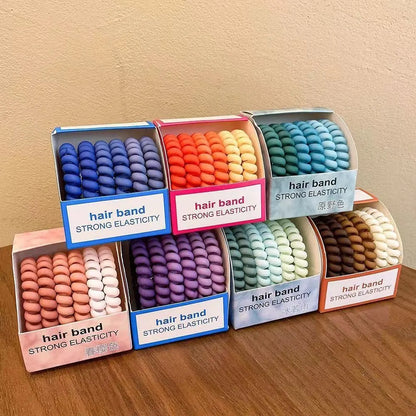 Colorful High-Elastic Hair Tie Set – Soft Nylon & Rubber Hair Bands | Cute Hair Accessories for Women & Girls