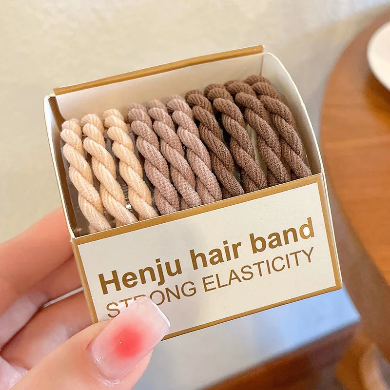 Colorful High-Elastic Hair Tie Set – Soft Nylon & Rubber Hair Bands | Cute Hair Accessories for Women & Girls