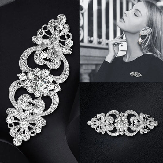 Luxury Crystal Flower Brooch – Elegant Floral Design for a Royal Sophisticated Look