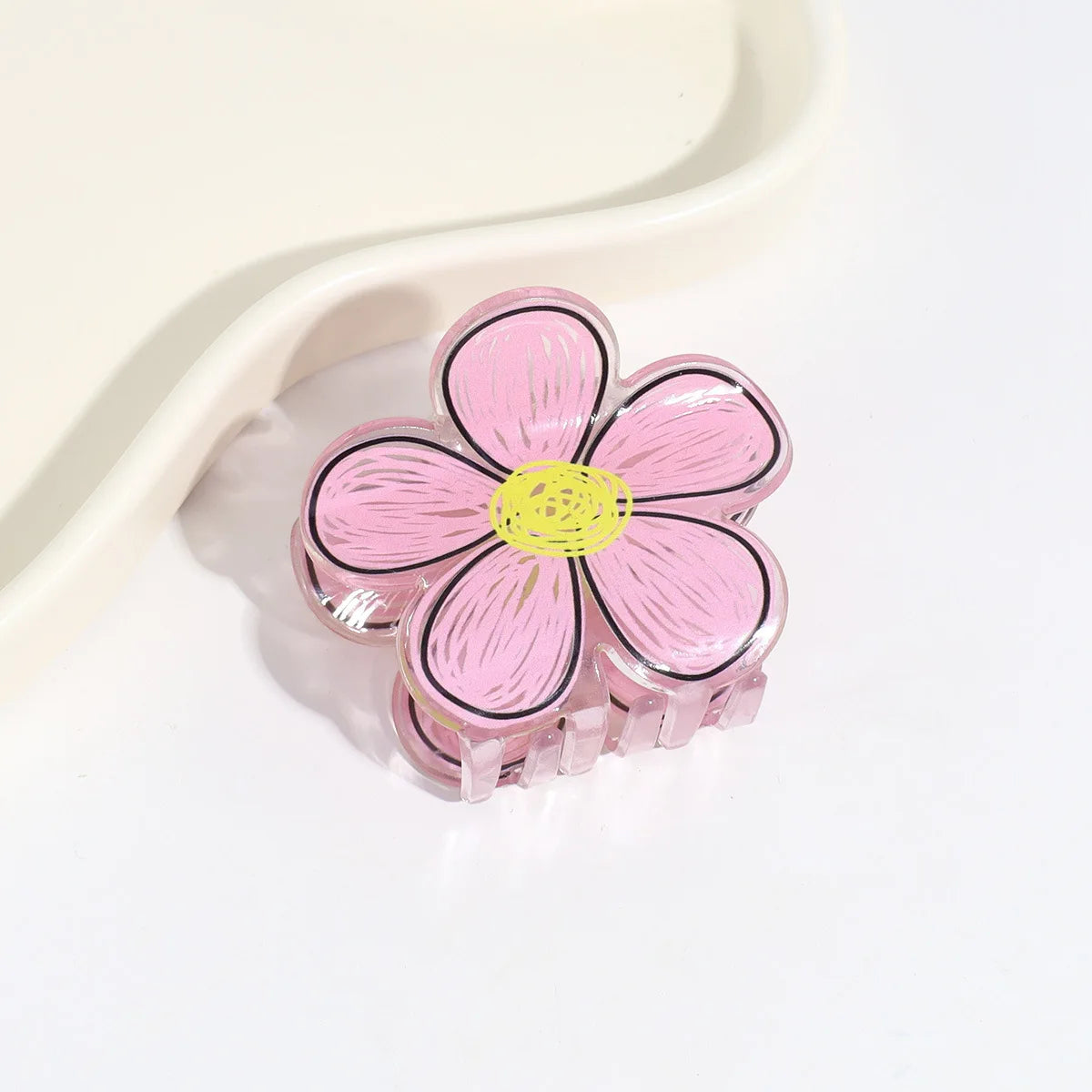 Small Feminine Flower Hair Claw – Cute Pastel Hair Accessory for Women & Girls