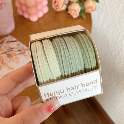 Colorful High-Elastic Hair Tie Set – Soft Nylon & Rubber Hair Bands | Cute Hair Accessories for Women & Girls