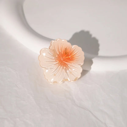 Korean Pastel Flower Hair Claw – Soft Resin Bloom Clip