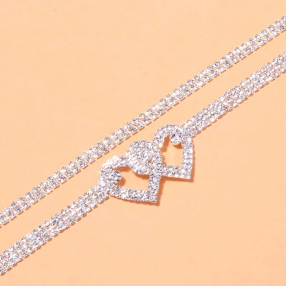 Luxury Sparkling Zircon Anklet – Elegant Silver Design for a Glamorous Look