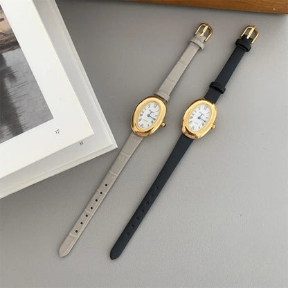 Luxury Oval Gold-Plated Women’s Watch – Elegant Classic Style