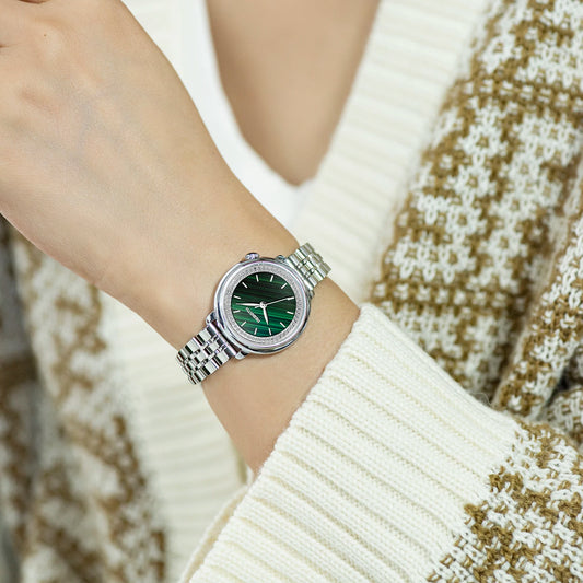 Luxury Women’s Quartz Watch – Stainless Steel, Diamond Bezel, Elegant Modern Design
