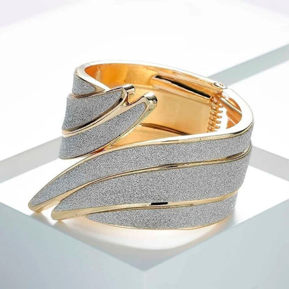 Wide Glitter Cuff Bracelet – Bold & Elegant Statement