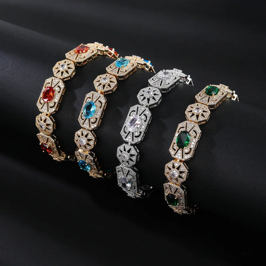 Luxury Multicolor Cubic Zirconia Bracelet – Elegant Royal Design for All Occasions