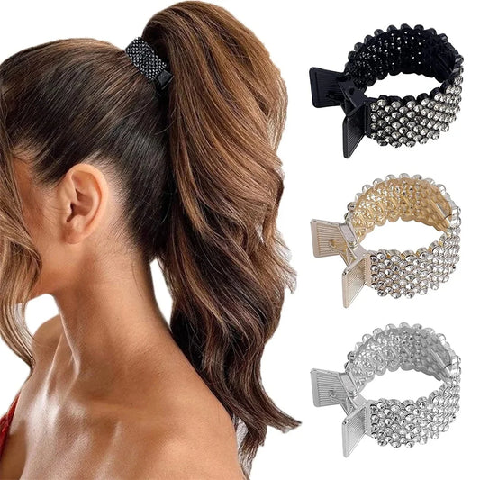 Luxurious Rhinestone Hair Clips – Elegant Hair Accessory for Ponytails & Events