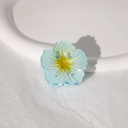 Korean Pastel Flower Hair Claw – Soft Resin Bloom Clip
